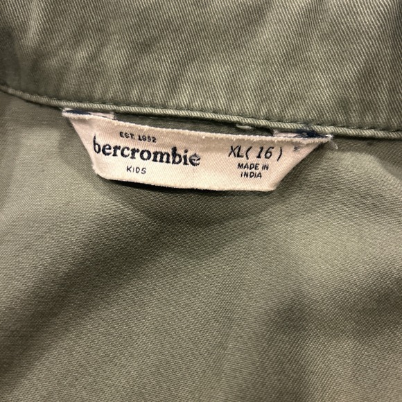 Abercrombie & Fitch Kids Girls XL 16 Army Green Utility Field Jacket - Picture 2 of 14
